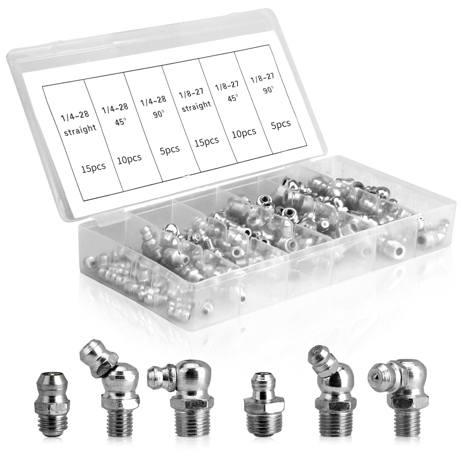 Amazon.com: OYMLANX 60Pcs Galvanized Steel Grease Fittings Kit